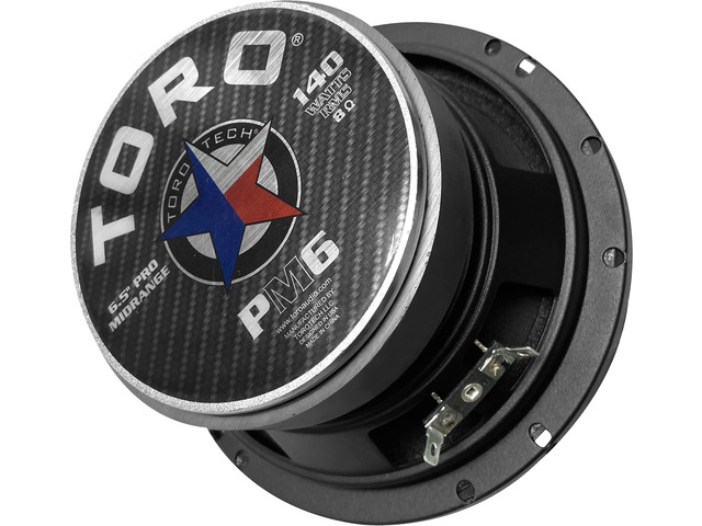 TECH PM6 6.5 8 Ohm Mid-Range Pro Audio Component Speaker 140 W RMS, High Temp Voice Coil, Heavy Steel Basket Crisp Sound Upgrade