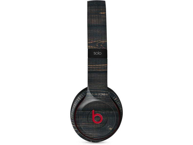 Decal Audio Skin Compatible with Beats Solo 3 Wireless - Black Painted Wood Design