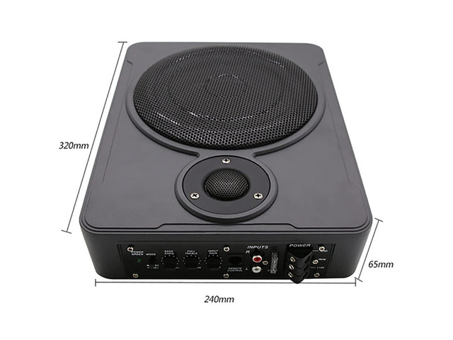 8' 600W Car Slim Under-Seat Active Subwoofer Highly Active Speakers and Power Amplifier Subwoofer for Car Audio Bass HiFi Slim Speaker Woofer for...