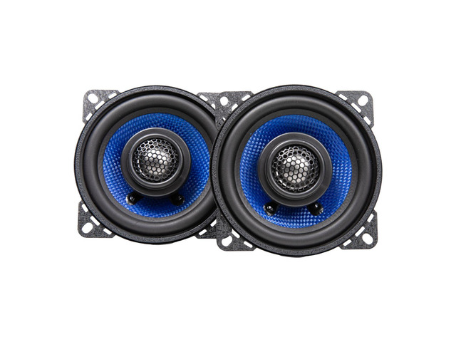 Colossus Classic HCC4CX 4-Inch Coaxial Car Speakers with Aluminum Dome Tweeters, 40W RMS Power Handling & Butyl Rubber Surrounds - Black/Blue