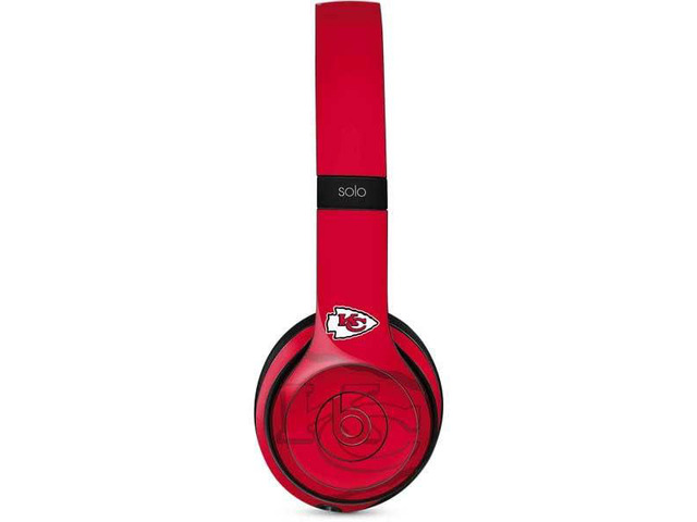 Decal Audio Skin Compatible with Beats Solo 3 Wireless - Officially Licensed NFL Kansas City Chiefs Double Vision Design