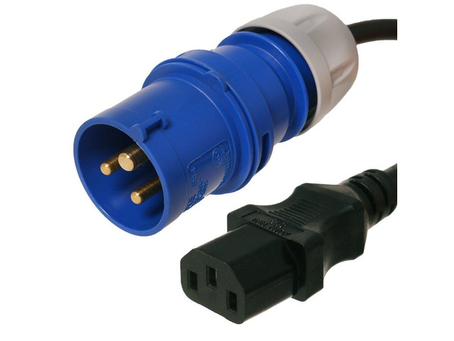 316P6W to C13 Power Cord, 8 Foot, 15 Amps, 230V