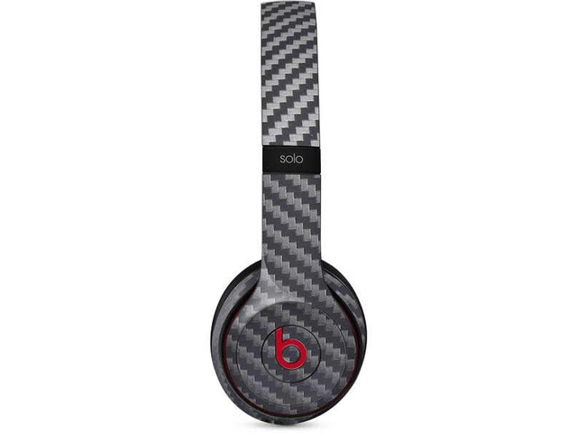 Decal Audio Skin Compatible with Beats Solo 3 Wireless - Silver Carbon Fiber Specialty Texture Material Design