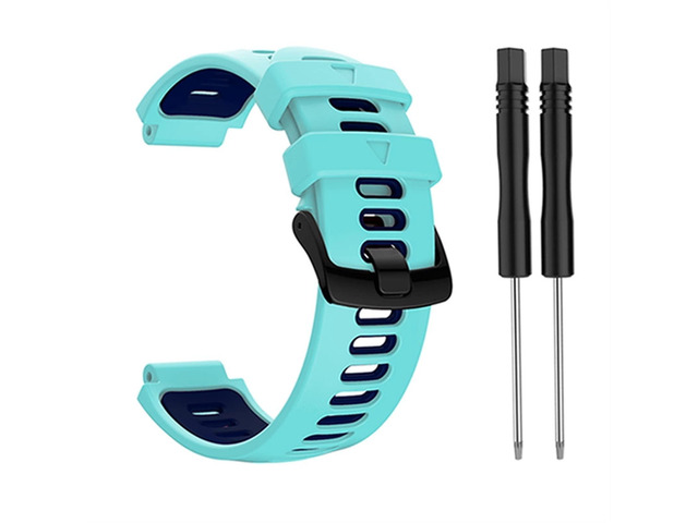 Watch Band Silicone Replacement Watchstrap for Garmin Forerunner 235 220 230 620 630 735XT Bracelet Outdoor Sport Wristband (Color: Teal Blue)