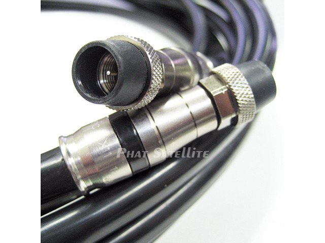 50ft Solid Copper 3Ghz Outdoor RG-11 COAXIAL HD Cable Satellite TV Antenna UL ETL Rated 14AWG 75 Ohm Belden PPC Weather Boot AQUASEAL Fittings Cut...