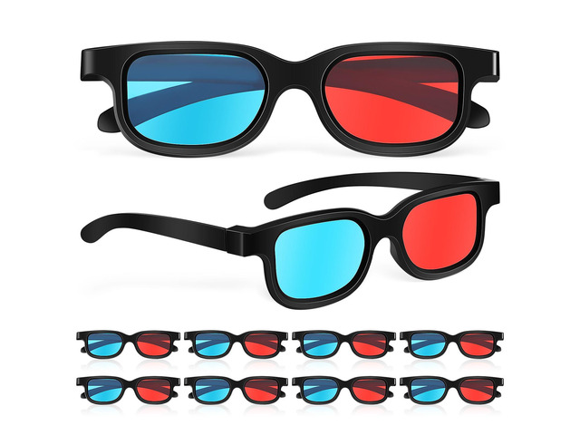 10 Pcs 3D Movie Glasses 3 Dimensional Glasses 3D Viewing Glasses for Viewing 3D Movies Games Projector Computer Screen Game DVD Film Television...