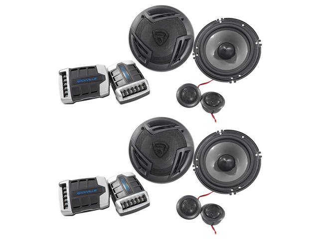 RV65.2C 6.5' CEA-Rated Component Car Speakers, 4 Ohm, 2-Pack 750W Peak / 140W RMS, Polypropylene Cone, PEI Dome Tweeters, 2-Way Crossovers, OFC...