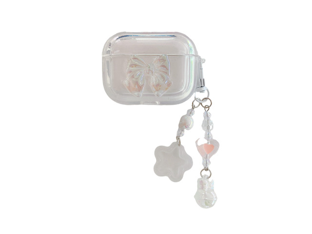 Case for AirPods Pro 2nd Generation 2022, Premium Special Cute Clear Butterly Bow Pattern with Pendant Case Cover Accessories for AirPods Pro 2nd...