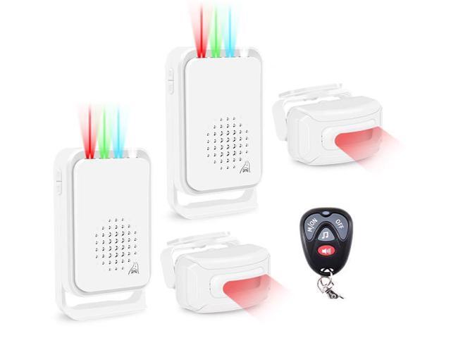 2PK Motion Sensor Alarm Indoor Outdoor, Motion Detectors, Wireless Driveway Alarm, Home Security Alarm System- LED Indicates Infrared PIR Motion...