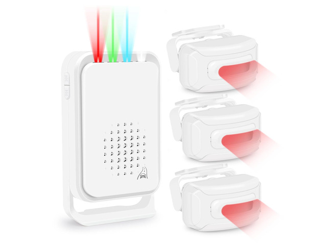 Motion Sensor Alarm,Outdoor Wireless Driveway Alarm with Loud Siren & Vibration Alert,IP64 Waterproof,203ft Range,for Mailboxes and...