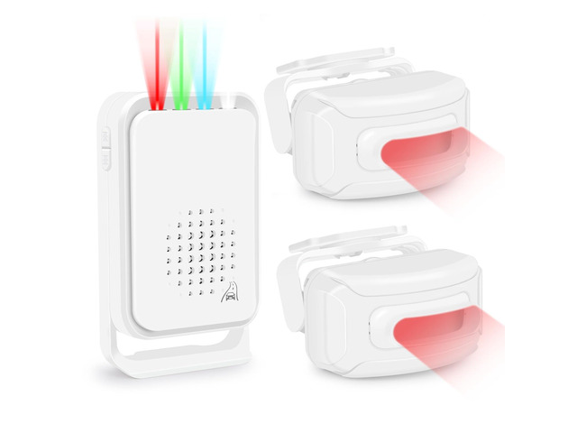 Motion Sensor Alarm,Outdoor Wireless Driveway Alarm with Loud Siren & Vibration Alert,IP64 Waterproof,201ft Range,for Mailboxes and...