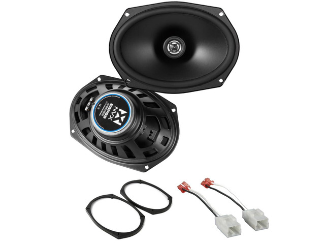 E-Series 6x9 Front Speaker Upgrade Kit (Non-Amplified) Fits Select 20192024 Ram 2500/3500 480W Peak 2-Way Coaxial Speakers with Wiring Harness &...