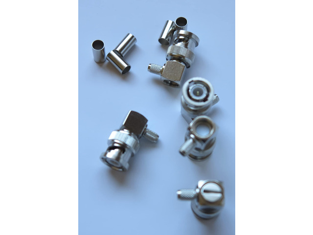 BNC Male 90 Right Angle connectors for RG223/RG142/RG400 Coax Cables (10)