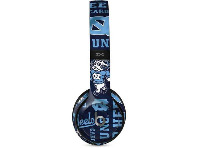 Decal Audio Skin Compatible with Beats Solo 2 Wired - Officially Licensed College North Carolina Tar Heels Design