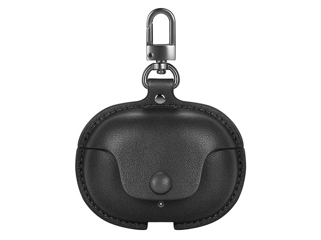 Leather Shockproof Protective Cover Skin Case with Pendant for Samsung Galaxy Buds 2 Black For Samsung Galaxy Buds2/Pro/Live