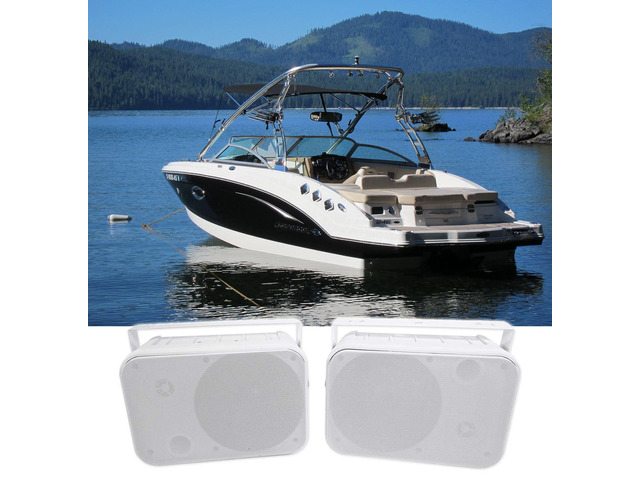 Pair RockvilIe HP65S 6.5' Marine Box Speakers with Swivel Bracket for Boats