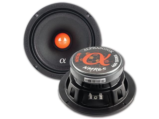 1 Pair of NMR65 Neuron Series 6.5' 600 Watts Max 150 Watts RMS Mid-Range Car Audio Speaker 4-Ohm Cloth Surround, Non Pressed Paper Cone, Ferrite...