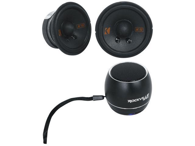 Bundle: (1) 2 Kicker 51KSC2704 KSC270 2.75' Mid/Tweeters Fits GM/Chrysler/Subaru/Jeep/Toyota Bundle with (1) Rockville RPB2-BLACK Handheld Wireless...