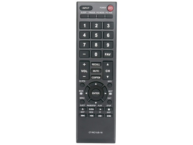New CT-RC1US-16 Remote Control Compatible for Toshiba TV 43L420U 49L310U 49L420U 50L420U