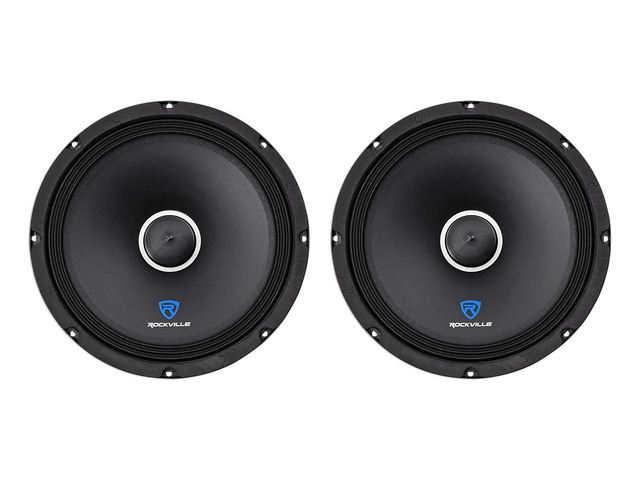 RXM104 10' 4-Ohm Car Audio Speaker with Bullet, 2-Pack 600W Peak / 300W RMS, Kevlar Cone, 2' CCAW Voice Coil, 40 Oz Magnet, Wire Mesh Grille,...