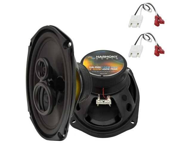 Front Door Speakers Fits Nissan Frontier 2005-2015 HA-R69 Rhythm Series 450W 6x9 pair, covers 2010 model year, factory replacement, OEM plug...