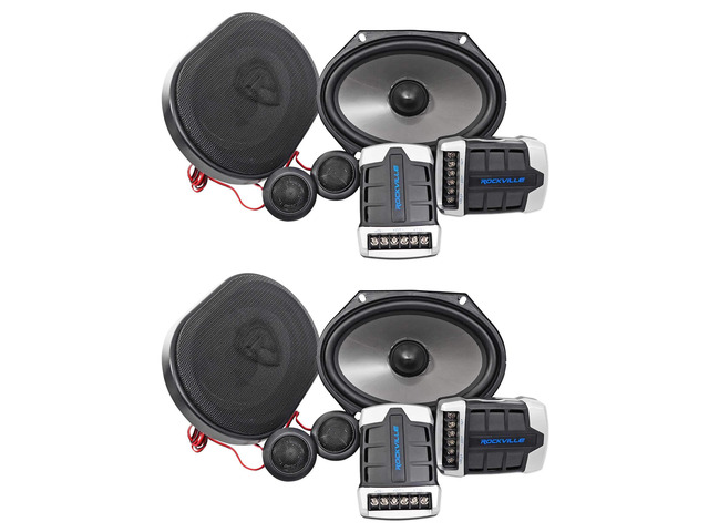 RV68.2C 6x8/5x7 CEA-Rated Component Car Speakers, 4 Ohm, 2-Pack 900W Peak / 170W RMS, Polypropylene Cone, PEI Dome Tweeters, 2-Way Crossovers,...