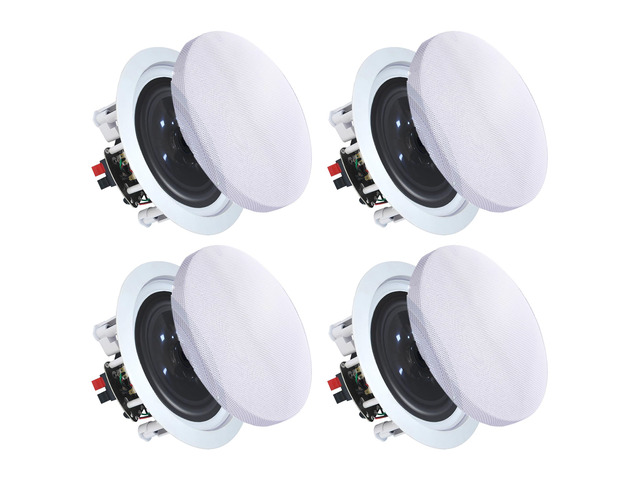 Set of 4 5.25 Inch 8 Ohm 175 Watts Ceiling Speakers Flush Mount, in-Wall in-Ceiling 2-Way Mid Bass Woofer Speakers withTitanium Dome Tweeter,...
