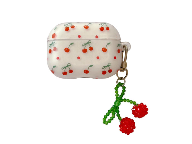 Case for AirPods Pro 2nd Generation 2022, Fashion Lovely Shiny Slim Fit Cherry Decoration Case Cover Accessories for AirPods Pro 2nd Generation...