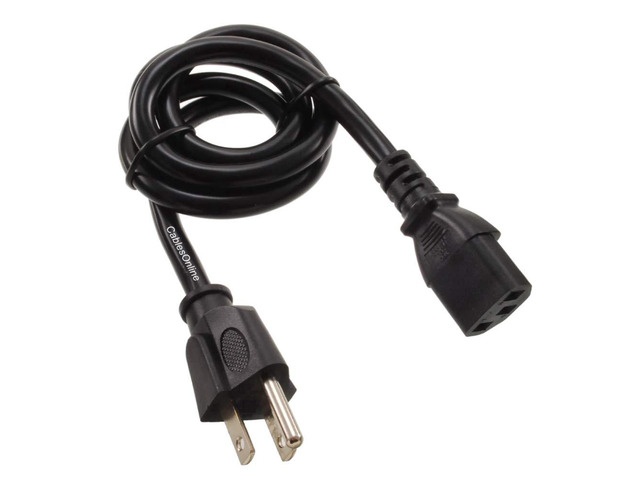 CablesOnline, 3ft 16-Gauge 3-Conductor AC Power Cable with IEC C13 and NEMA 5-15P Connectors, PC-31603