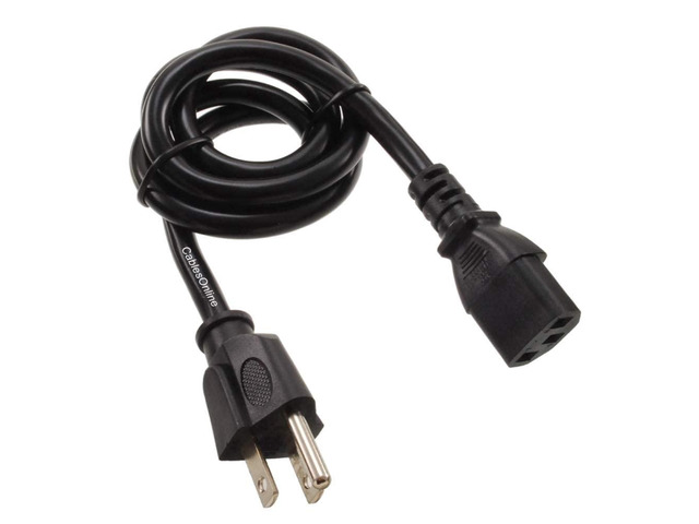 CablesOnline, 5-Pack 3ft 16-Gauge 3-Conductor AC Power Cables with IEC C13 and NEMA 5-15P Connectors, PC-31603-5