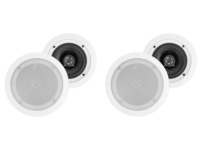 HC55 White 5.25' in-Ceiling Home Theater Speakers, 8 Ohm, 4-Pack 300W Peak / 120W RMS, Swivel Tweeter, Paintable Flush Mount Grills, 88dB,...