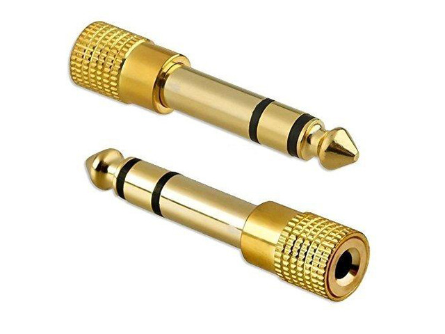 6.3mm Male Plug to 3.5mm 1/8' Female Jack Stereo Headphone Audio Adapter Pack of 10