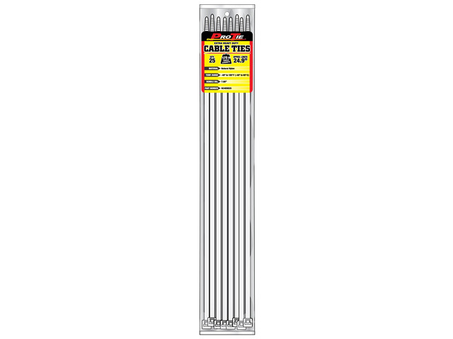 Pro Tie Extra Heavy Duty Cable Ties, Self-Locking Nylon Cable Wire Ties for Indoor and Outdoor Use 24.9-Inch, 175 lbs. Tensile Strength, Natural... Pro Tie Extra Heavy Duty Cable Ties, Self-Locking Nylon Cable Wire Ties for Indoor and Outdoor Use 24.9-Inch, 175 lbs. Tensile Strength, Natural...