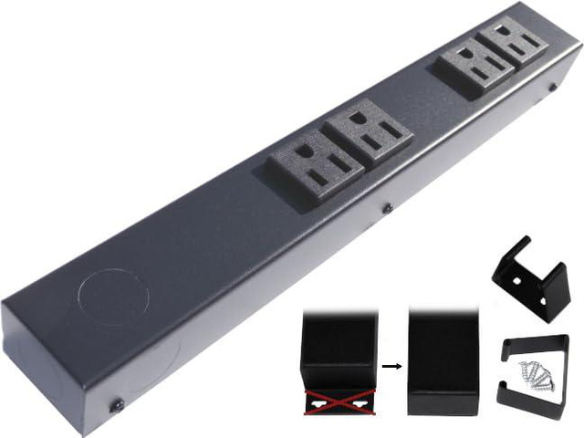 12 Hardwired Power Strip (NO Power Cord), 4 Horizontal Outlets (NOT Tamper Resistant), NO Ears (Without mounting tabs on Both Ends), 15A (NOT a 20...
