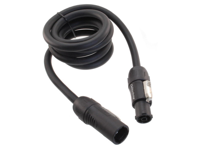 CablesOnline, 6ft 14AWG Stage Lighting Fixture Male to Female True1 PowerCon-Compatible Power-Through Jumper Cable, PC-KT606