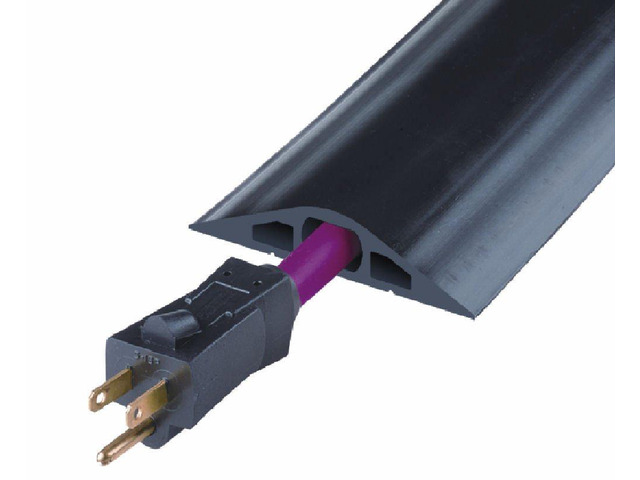 Industrial Safety Products Powerback RFD3-10 Durable Rubber Center Channel Duct Protector, Black, 10' Length