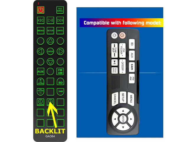 Replacement Remote Control for Honda Pilot EX-L Rear Entertainment DVD 39560TG7A11 39560-TG7-A11 2016 2017 2018