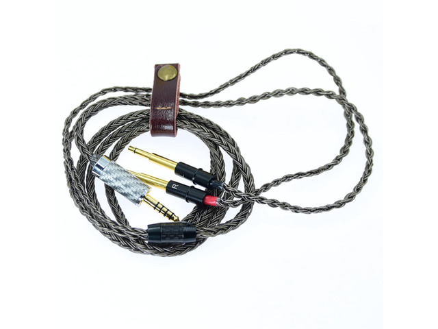 16cores 4.4 Balanced Headphones 4.4mm Audio Plug Upgrade Cable to Dual 2.5 ts for Antonio Noir Meze 99 Classics Focal Elear (13ft, Grey)