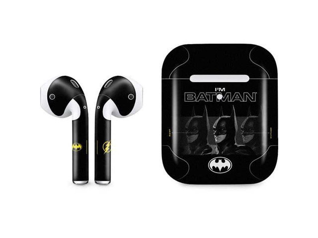 Decal Audio Skin Compatible with Apple AirPods 2 - Officially Licensed DC Comics The Flash Movie: I am Batman Past to Future Design
