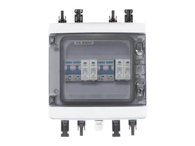 Solar Combiner Box,Wall-Mounted Combiner Box Circuit Breaker for Solar Panels with Surge Protection and Overload Protection,Solar Disconnect Switch...