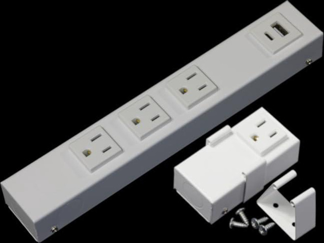 10 Hardwired Power Strip (NO Power Cord), 3 Vertical Outlets (NOT Tamper Resistant), NO Ears (Without mounting tabs on Both Ends), 15A (NEMA 5-15R...