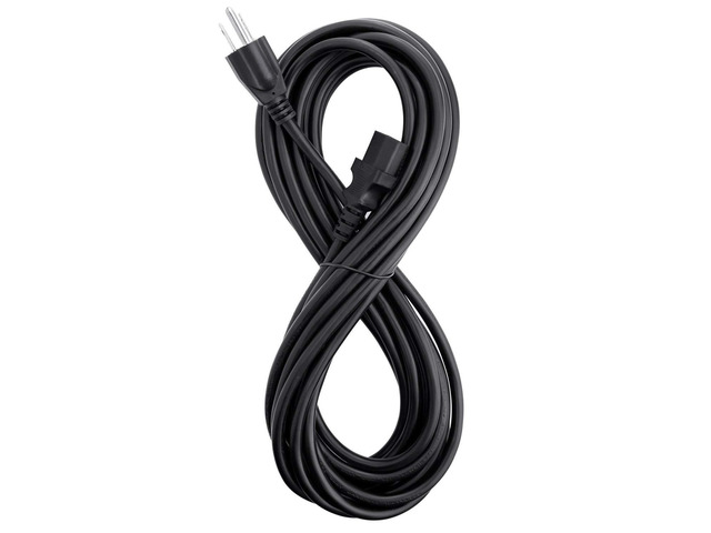 25 Feet Universal Power Cord Replacement, 18AWG AC Power Cable, 3 Prong Extension Cord for PC or Monitor, UL Approved, Black