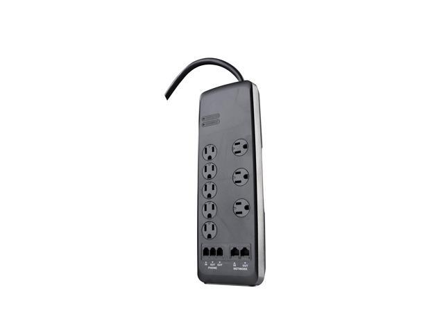 41619 Surge Protector with Resettable Safety Overload Feature, 8 Outlets, 3540J of Protection, 6 Foot Cord, Black