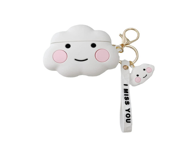 3D Cool Cute Cartoons Cloud Case Cover Accessories Silicone Skin for Beats Studio Buds 2021 with Keychain for Women Girls Men Boys