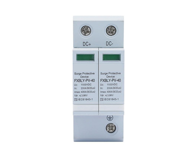Solar Surge Protector Din Rail Mounting DC 1000V 20KA~40KA Low-Voltage Arrester Device 2P PV Photovoltaic SPD for House