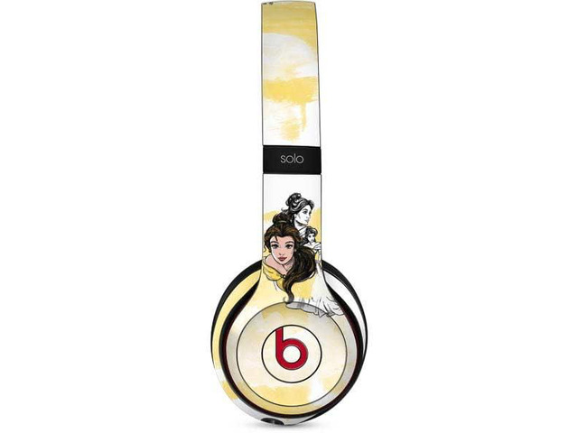 Decal Audio Skin Compatible with Beats Solo 3 Wireless - Officially Licensed Disney Princess Belle Sketch Design