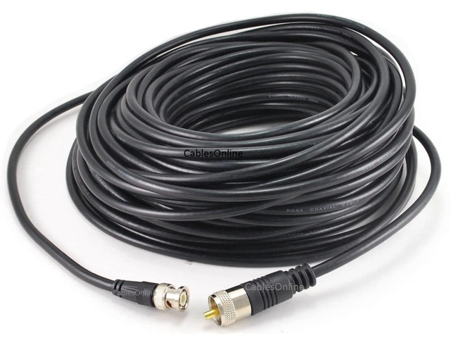CablesOnline 100ft RG8x Coax UHF (PL259) Male to BNC Male Plug 50 OHM Antenna Ham Radio Cable (R-UB100)