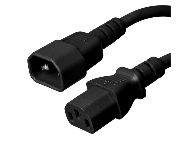 C14 to C13 Shielded Power Cord - 6 Foot, 10A/250V, 18/3 SJT, IEC 60320 - Part # IBX-6400-06 (6 ft)