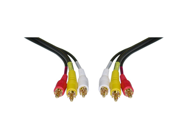 Stereo/VCR RCA Cable, 2 RCA (Audio) + RCA RG59 Video, Gold-Plated Connectors, 25 Foot, RCA Audio Video Cable Male to Male, RG59 RCA Composite Audio...