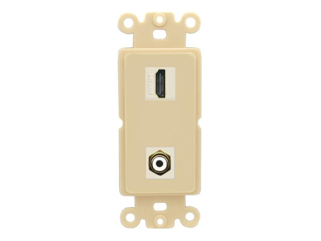 HDMI RCA (White) Port Wall Plate Decorative (Insert) - Rocker [Ivory/Ivory]